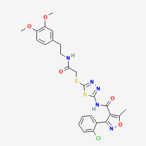 3-(2-chlorophenyl)-N-(5-((2-((3,4-dimethoxyphenethyl)amino)-2-oxoethyl)thio)-1,3,4-thiadiazol-2-yl)-5-methylisoxazole-4-carboxamide