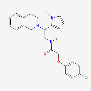 molecular formula C24H26ClN3O2 B2678598 2-(4-chlorophenoxy)-N-(2-(3,4-dihydroisoquinolin-2(1H)-yl)-2-(1-methyl-1H-pyrrol-2-yl)ethyl)acetamide CAS No. 1049404-42-3