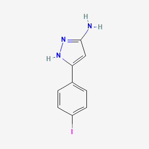 molecular formula C9H8IN3 B2678607 5-(4-碘苯基)-1H-吡唑-3-胺 CAS No. 423147-31-3