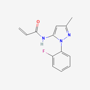 molecular formula C13H12FN3O B2678609 N-[2-(2-Fluorophenyl)-5-methylpyrazol-3-yl]prop-2-enamide CAS No. 2305401-40-3
