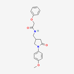 molecular formula C20H22N2O4 B2678611 N-((1-(4-甲氧基苯基)-5-氧代吡咯烷-3-基)甲基)-2-苯氧基乙酰胺 CAS No. 954680-66-1