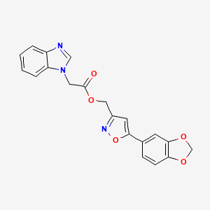 (5-(benzo[d][1,3]dioxol-5-yl)isoxazol-3-yl)methyl 2-(1H-benzo[d]imidazol-1-yl)acetate