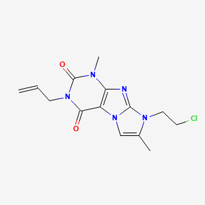 molecular formula C14H16ClN5O2 B2678618 3-allyl-8-(2-chloroethyl)-1,7-dimethyl-1H-imidazo[2,1-f]purine-2,4(3H,8H)-dione CAS No. 919031-68-8