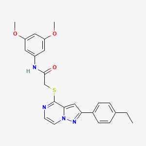 molecular formula C24H24N4O3S B2678624 N-(3,5-dimethoxyphenyl)-2-((2-(4-ethylphenyl)pyrazolo[1,5-a]pyrazin-4-yl)thio)acetamide CAS No. 1223807-61-1