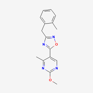 molecular formula C16H16N4O2 B2678626 5-(2-甲氧基-4-甲基嘧啶-5-基)-3-(2-甲基苯甲基)-1,2,4-噁二唑 CAS No. 2034514-72-0