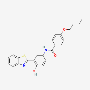 molecular formula C24H22N2O3S B2678633 N-(3-(benzo[d]thiazol-2-yl)-4-hydroxyphenyl)-4-butoxybenzamide CAS No. 313241-80-4