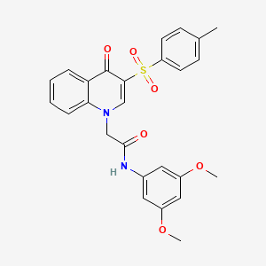 molecular formula C26H24N2O6S B2678637 N-(3,5-二甲氧基苯基)-2-(4-氧代-3-对甲苯基喹啉-1(4H)-基)乙酰胺 CAS No. 866812-32-0