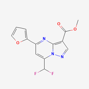 molecular formula C13H9F2N3O3 B2678638 Methyl 7-(difluoromethyl)-5-(furan-2-yl)pyrazolo[1,5-a]pyrimidine-3-carboxylate CAS No. 676249-26-6