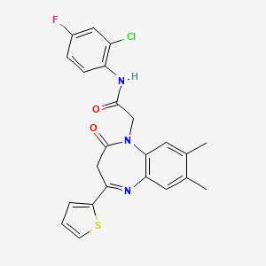 N-(2-chloro-4-fluorophenyl)-2-[7,8-dimethyl-2-oxo-4-(2-thienyl)-2,3-dihydro-1H-1,5-benzodiazepin-1-yl]acetamide