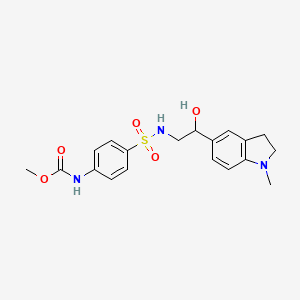 molecular formula C19H23N3O5S B2678662 甲基(4-(N-(2-羟基-2-(1-甲基吲哚-5-基)乙基)磺酰基)苯基)氨基甲酸酯 CAS No. 1706136-69-7