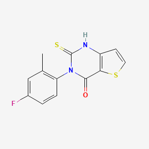 molecular formula C13H9FN2OS2 B2678665 3-(4-fluoro-2-methylphenyl)-2-thioxo-2,3-dihydrothieno[3,2-d]pyrimidin-4(1H)-one CAS No. 1156395-26-4