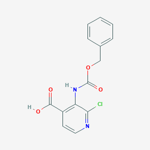 molecular formula C14H11ClN2O4 B2678672 2-Chloro-3-(phenylmethoxycarbonylamino)pyridine-4-carboxylic acid CAS No. 2287332-39-0