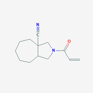 molecular formula C13H18N2O B2678674 2-Prop-2-enoyl-1,3,4,5,6,7,8,8a-octahydrocyclohepta[c]pyrrole-3a-carbonitrile CAS No. 2361657-44-3