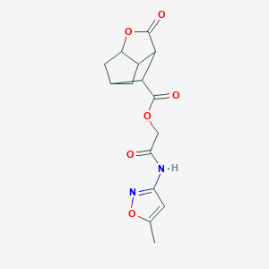 molecular formula C15H16N2O6 B267868 2-[(5-methyl-1,2-oxazol-3-yl)amino]-2-oxoethyl 2-oxohexahydro-2H-3,5-methanocyclopenta[b]furan-7-carboxylate 