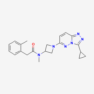 molecular formula C21H24N6O B2678682 N-(1-(3-cyclopropyl-[1,2,4]triazolo[4,3-b]pyridazin-6-yl)azetidin-3-yl)-N-methyl-2-(o-tolyl)acetamide CAS No. 2320821-54-1