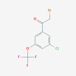 molecular formula C9H5BrClF3O2 B2678684 3-氯-5-(三氟甲氧基)苯乙酰溴化物 CAS No. 1796558-59-2