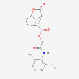 molecular formula C21H25NO5 B267869 2-[(2,6-diethylphenyl)amino]-2-oxoethyl 2-oxohexahydro-2H-3,5-methanocyclopenta[b]furan-7-carboxylate 