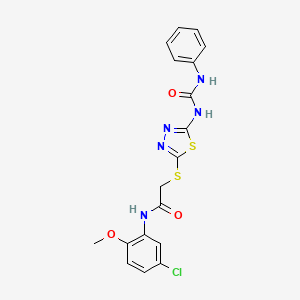 N-(5-chloro-2-methoxyphenyl)-2-((5-(3-phenylureido)-1,3,4-thiadiazol-2-yl)thio)acetamide