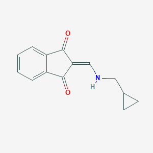 molecular formula C14H13NO2 B026787 1H-Indene-1,3(2H)-dione, 2-(((cyclopropylmethyl)amino)methylene)- CAS No. 104582-17-4
