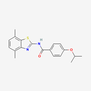 molecular formula C19H20N2O2S B2678701 N-(4,7-二甲基苯并[d]噻唑-2-基)-4-异丙氧基苯甲酰胺 CAS No. 900868-04-4