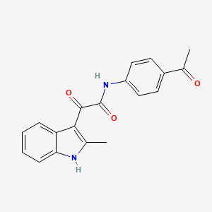 molecular formula C19H16N2O3 B2678710 N-(4-乙酰苯基)-2-(2-甲基-1H-吲哚-3-基)-2-氧代乙酰胺 CAS No. 852369-30-3