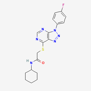 N-cyclohexyl-2-[3-(4-fluorophenyl)triazolo[4,5-d]pyrimidin-7-yl]sulfanylacetamide