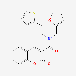 N-(furan-2-ylmethyl)-2-oxo-N-(2-(thiophen-2-yl)ethyl)-2H-chromene-3-carboxamide