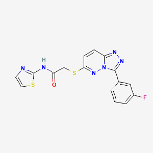 molecular formula C16H11FN6OS2 B2678743 2-((3-(3-氟苯基)-[1,2,4]三唑并[4,3-b]吡啶-6-基)硫基)-N-(噻唑-2-基)乙酰胺 CAS No. 852375-03-2