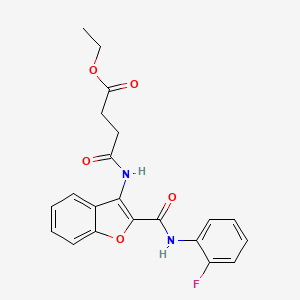 Ethyl 4-((2-((2-fluorophenyl)carbamoyl)benzofuran-3-yl)amino)-4-oxobutanoate