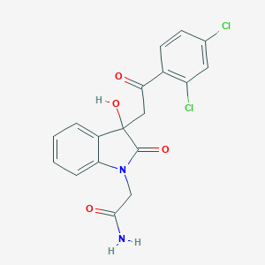 2-{3-[2-(2,4-dichlorophenyl)-2-oxoethyl]-3-hydroxy-2-oxo-2,3-dihydro-1H-indol-1-yl}acetamide