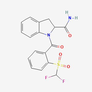 1-(2-((Difluoromethyl)sulfonyl)benzoyl)indoline-2-carboxamide