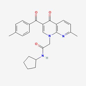 N-cyclopentyl-2-(7-methyl-3-(4-methylbenzoyl)-4-oxo-1,8-naphthyridin-1(4H)-yl)acetamide