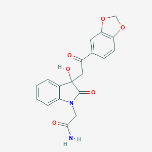 molecular formula C19H16N2O6 B267878 2-{3-[2-(1,3-benzodioxol-5-yl)-2-oxoethyl]-3-hydroxy-2-oxo-2,3-dihydro-1H-indol-1-yl}acetamide 