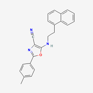 molecular formula C23H19N3O B2678781 2-(4-Methylphenyl)-5-{[2-(naphthalen-1-yl)ethyl]amino}-1,3-oxazole-4-carbonitrile CAS No. 1955498-26-6