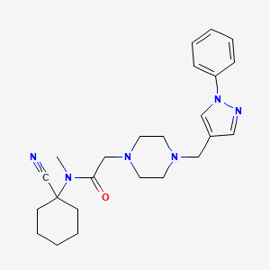 molecular formula C24H32N6O B2678795 N-(1-cyanocyclohexyl)-N-methyl-2-{4-[(1-phenyl-1H-pyrazol-4-yl)methyl]piperazin-1-yl}acetamide CAS No. 1428102-18-4