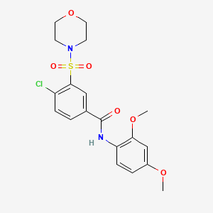molecular formula C19H21ClN2O6S B2678798 4-chloro-N-(2,4-dimethoxyphenyl)-3-(morpholin-4-ylsulfonyl)benzamide CAS No. 566900-65-0