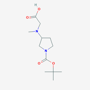 molecular formula C12H22N2O4 B2678804 2-((1-(tert-Butoxycarbonyl)pyrrolidin-3-yl)(methyl)amino)acetic acid CAS No. 1353957-84-2