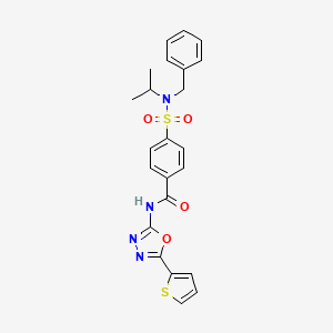 molecular formula C23H22N4O4S2 B2678808 4-(N-benzyl-N-isopropylsulfamoyl)-N-(5-(thiophen-2-yl)-1,3,4-oxadiazol-2-yl)benzamide CAS No. 533872-14-9