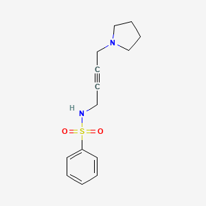molecular formula C14H18N2O2S B2678810 N-(4-pyrrolidin-1-ylbut-2-ynyl)benzenesulfonamide CAS No. 700337-27-5