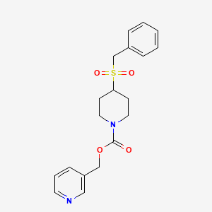 molecular formula C19H22N2O4S B2678814 吡啶-3-基甲基 4-(苄基磺酰基)哌啶-1-羧酸酯 CAS No. 2034388-08-2
