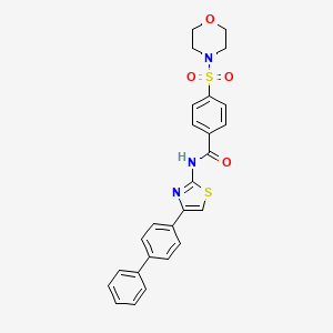 N-[(2Z)-4-{[1,1'-biphenyl]-4-yl}-2,3-dihydro-1,3-thiazol-2-ylidene]-4-(morpholine-4-sulfonyl)benzamide