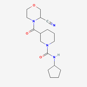 molecular formula C17H26N4O3 B2678818 3-(3-cyanomorpholine-4-carbonyl)-N-cyclopentylpiperidine-1-carboxamide CAS No. 1825489-76-6