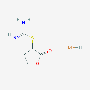 molecular formula C5H9BrN2O2S B2678819 3-{[氨基(亚)甲基]磺酰基}-2-氧代四氢呋喃盐酸盐 CAS No. 854429-70-2