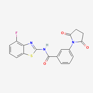 molecular formula C18H12FN3O3S B2678820 3-(2,5-dioxopyrrolidin-1-yl)-N-(4-fluorobenzo[d]thiazol-2-yl)benzamide CAS No. 897618-19-8