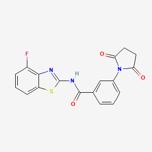 3-(2,5-dioxopyrrolidin-1-yl)-N-(4-fluoro-1,3-benzothiazol-2-yl)benzamide