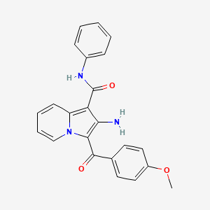 molecular formula C23H19N3O3 B2678821 2-amino-3-(4-methoxybenzoyl)-N-phenylindolizine-1-carboxamide CAS No. 903278-41-1
