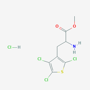 molecular formula C8H9Cl4NO2S B2678823 Methyl 2-amino-3-(2,4,5-trichlorothiophen-3-yl)propanoate;hydrochloride CAS No. 2567495-47-8