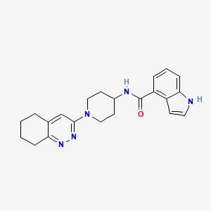 molecular formula C22H25N5O B2678826 N-(1-(5,6,7,8-四氢肉桂啉-3-基)哌啶-4-基)-1H-吲哚-4-羧酰胺 CAS No. 2034503-62-1