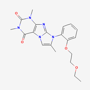 molecular formula C20H23N5O4 B2678831 6-[2-(2-Ethoxyethoxy)phenyl]-2,4,7-trimethylpurino[7,8-a]imidazole-1,3-dione CAS No. 887671-68-3