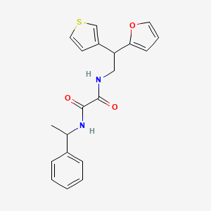 molecular formula C20H20N2O3S B2678833 N-[2-(furan-2-yl)-2-(thiophen-3-yl)ethyl]-N'-(1-phenylethyl)ethanediamide CAS No. 2097884-07-4